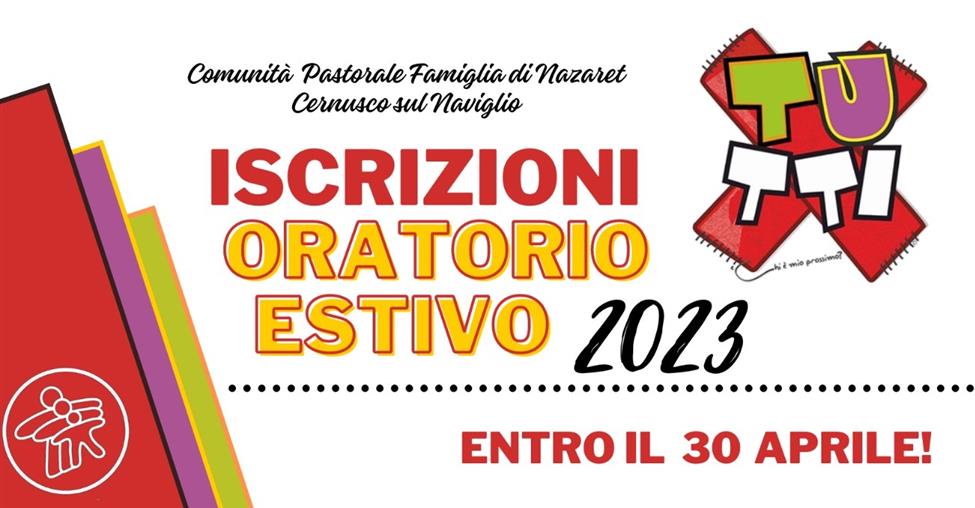 ORATORIO FERIALE 2023: ISCRIZIONI APERTE