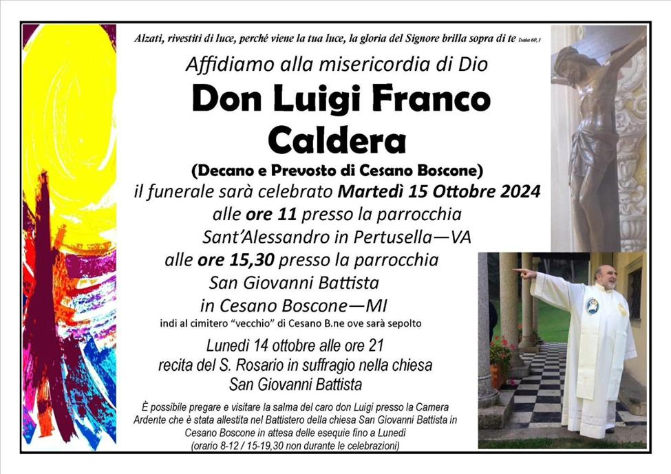 STREAMING FUNERALI DI DON LUIGI CALDERA